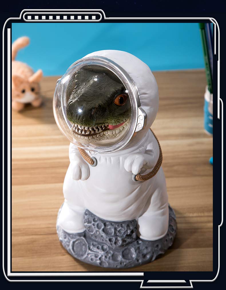 MASSJOY Creative Resin Dinosaur Astronaut Piggy Bank Coin Bank Saving Pot Money Box. - Image 2